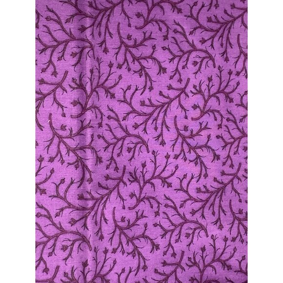 Purple Floral Cotton Fabric 1 Yard 18" Material Quilting Sewing - Picture 5 of 6